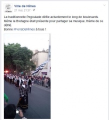 Facebook de la Ville de Nîmes du 21 mai 2015